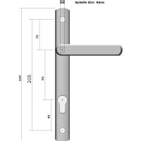 Avocet Pioneer Platinum Gold uPVC Door Handle 205mm Screw Fix - Image 2