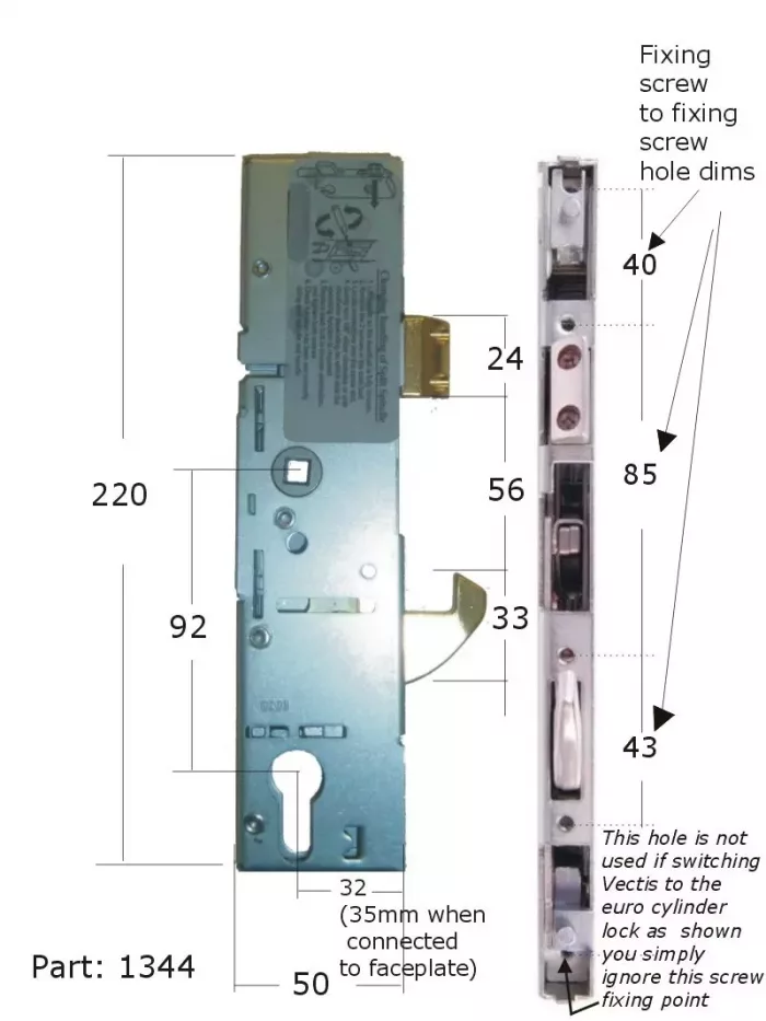 ERA Saracen Surelock 35mm Backset Gear Box With Hook As Dead Bolt - Image 3