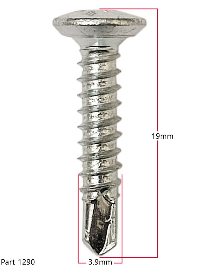 Gardinia 3.9mm x 19mm Upvc Fixing Screws in Silver Finish Bag of 20 - Image 2