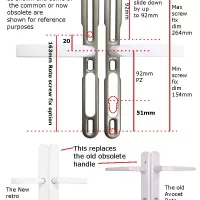 Avocet Roto Upvc Door Handle 92pz 163mm Screw Fix Retro Replace Match - Image 8
