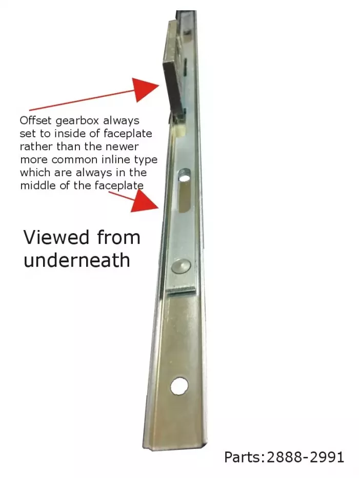 Mila Offset Window Lock Rod 22mm Backset 400 – 1000mm U Rail Track - Image 2
