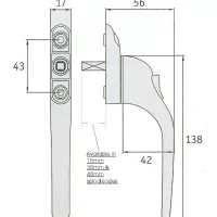 Vita HB117 Inline Non Handed uPVC Window Lock Handles Five Colors - Image 6