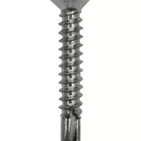3.9mm x 25mm uPVC Flat Fixing Screws Silver Zinc Bag 20