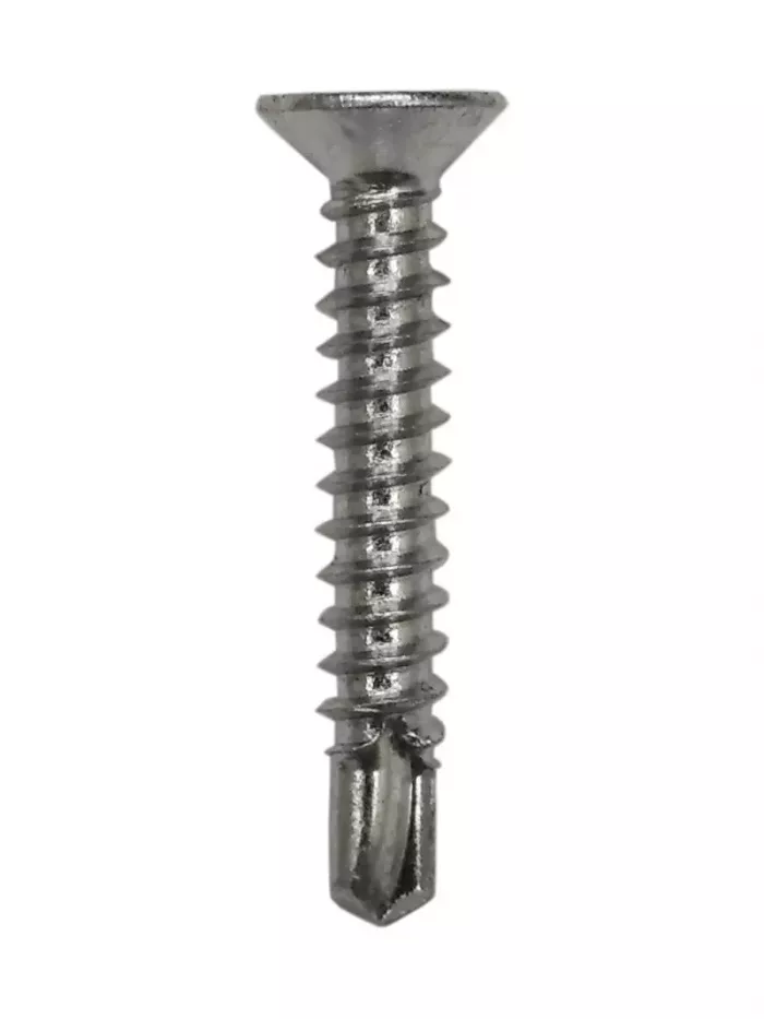 3.9mm x 25mm uPVC Flat Fixing Screws Silver Zinc Bag 20 - Image 2