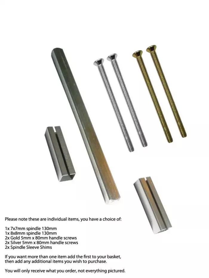 uPVC Door Handle Spindles, Screws, Sleeve Shims Repair Parts - Image 6