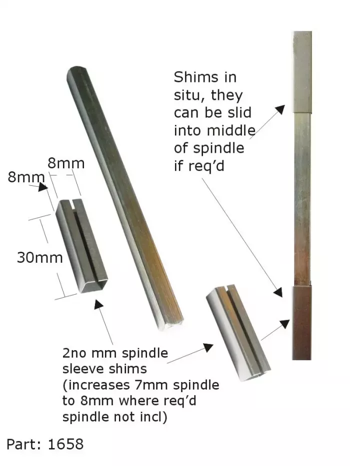 uPVC Door Handle Spindles, Screws, Sleeve Shims Repair Parts - Image 7